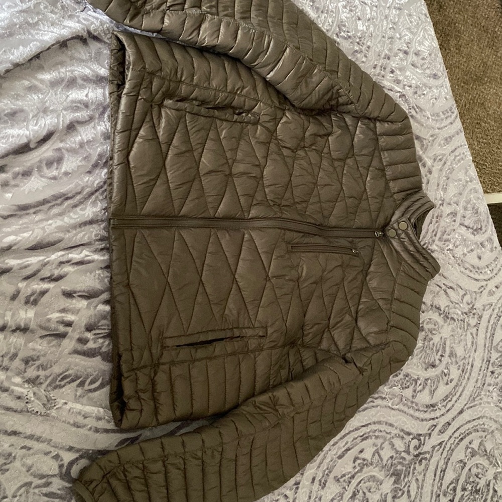 Green Saks Fifth Avenue bubble coat (modern) size large